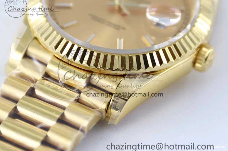 Bracelet YG 40mm Steel 904L 1:1 on YG TWF Dial Edition A2836 Best Crystal Date YG Day 0311